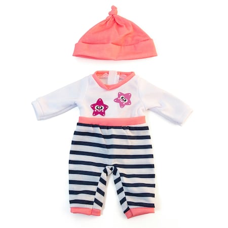 Miniland Educational Doll Clothes, Fits 12-5/8in Dolls, Cold Weather Salmon Pajamas 5005031632